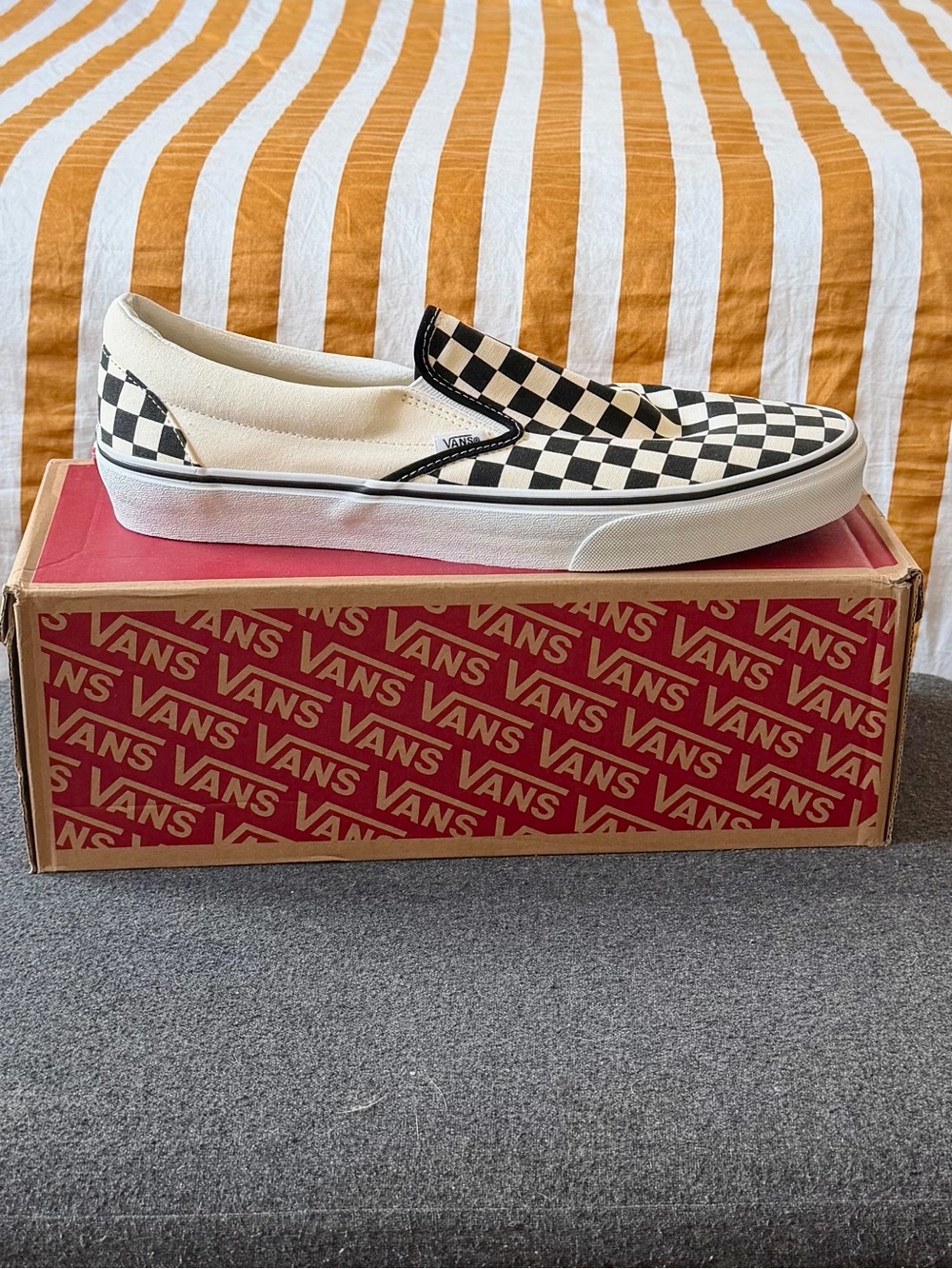 Vans Checkerboard Slip-On Sneakers - Black & White